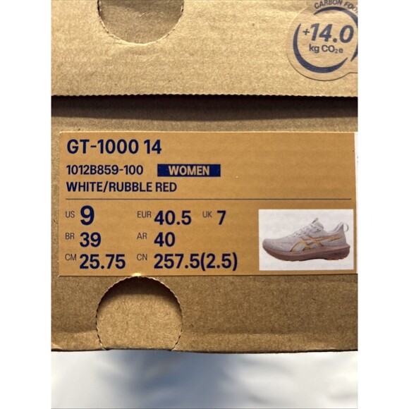 ASICS GT-1000 14 Running Shoes White/Rubble Red Women Size 9 With Box - Picture 13 of 13